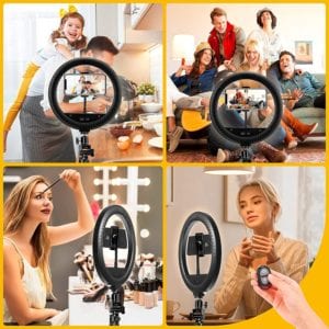 10 inch ring light with stand grid